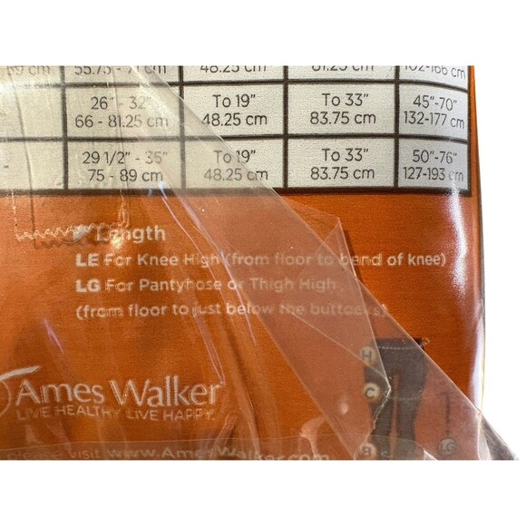 Ames Walker Graduated Compression Sheer Hosiery Open Toe 15-20 mmHg Black Queen+ - Picture 8 of 8